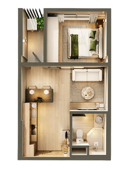 Căn hộ 01 phòng ngủ